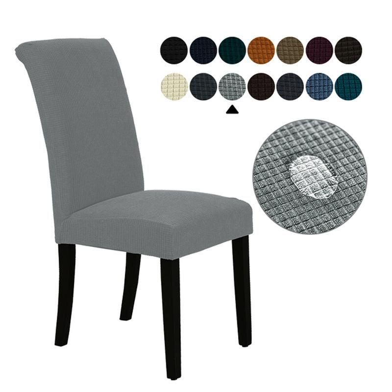 Waterproof Elastic Jacquard Chair Cover for Dining Room Chair Covers for Chairs Kitchen Wedding Hotel Banquet Protector Seat
