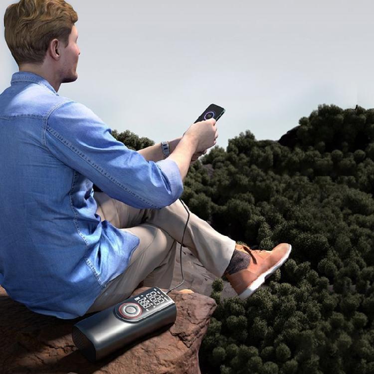 Tire Inflator Portable Air Compressor,6000mAh 150PSI Portable Air Pumps, Accurate Pressure LCD Display,Car Bike