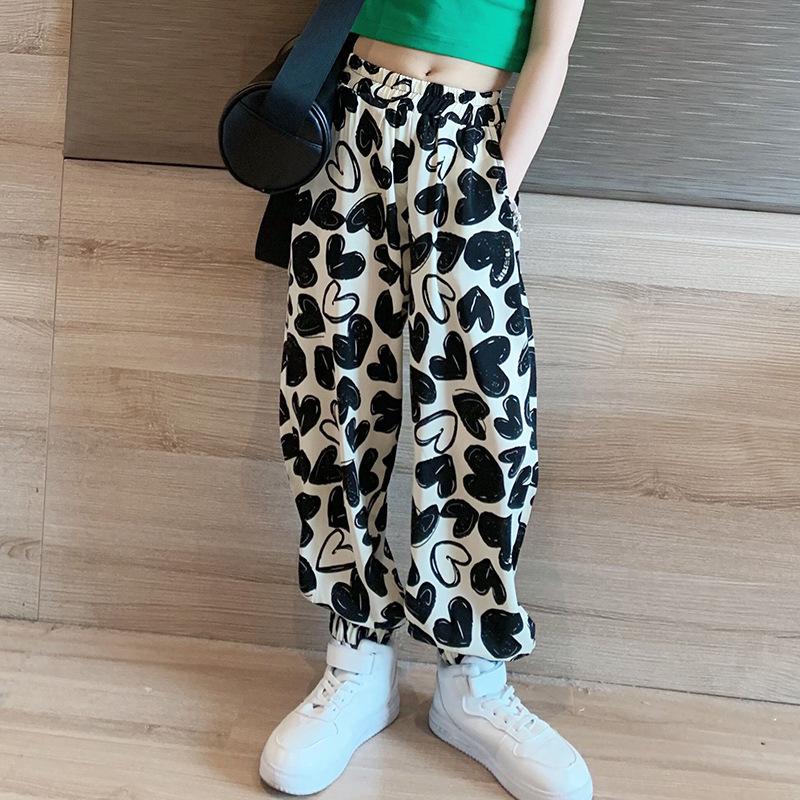 Girls Summer Lightweight Anti Mosquito Long Pants with Elastic Cuffs 110