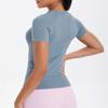 Women's Seamless Knit Solid Color Breathable Short Sleeve Sports Yoga T-shirt