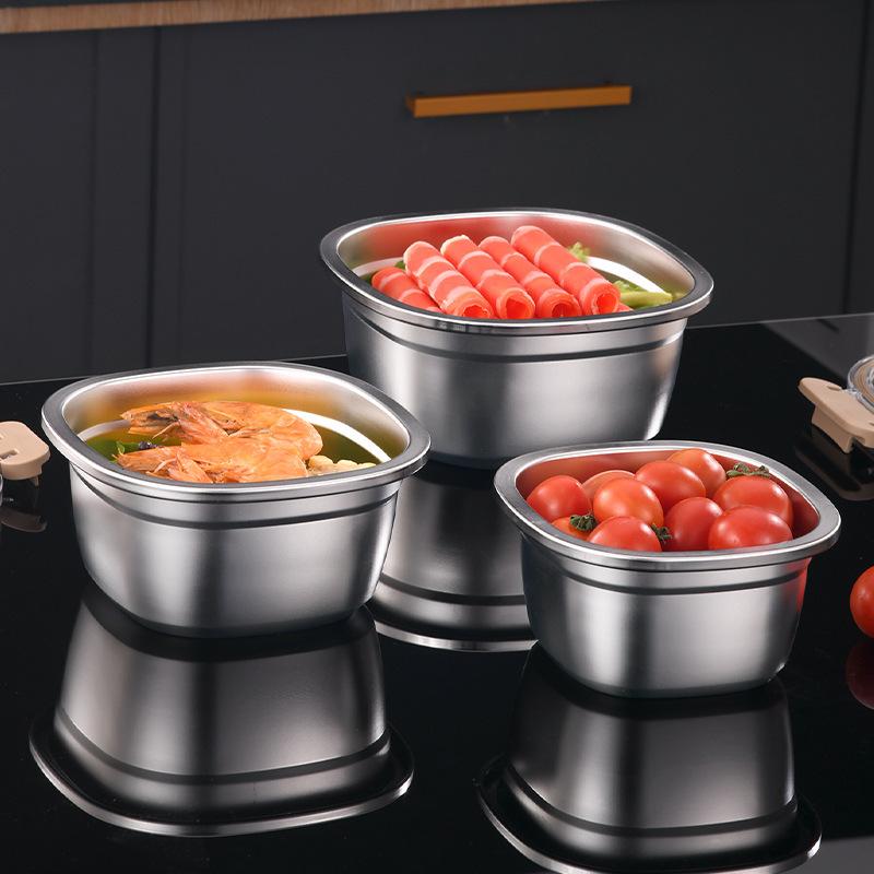 304 Stainless Steel Lunch Box Leakproof Lid Food Preservation Box Portable Storage Containers Airtight Containers Kitchen Tools