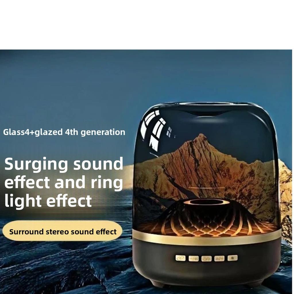 Transparent Bluetooth Speaker, Harman Crystal Style Subwoofer, RGB Atmosphere Lamp, Wireless Stereo Audio for Home