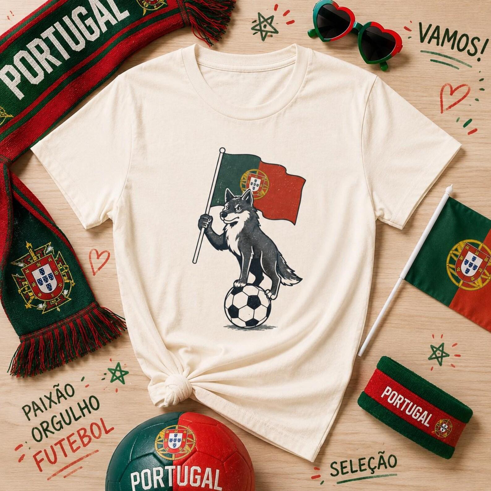 Portugal Iberian Wolf Youth Soccer Tee I Portugal Flag Football Supporter Shirt XL