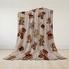 Coperta Flanella Patchwork Orsacchiotto Calda Morbida Halloween Natale Divano Caldo Accogliente Decorazione Decorativa Regalo per Tutte le Stagioni