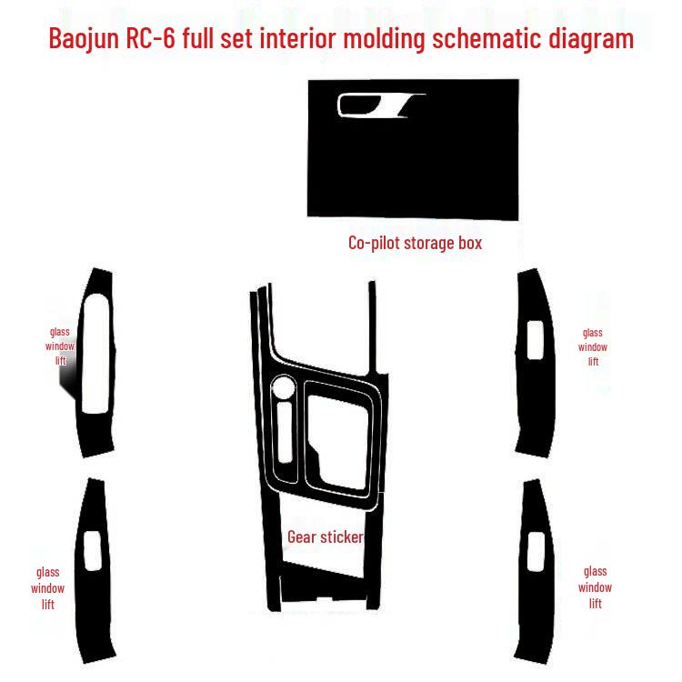 Baojun RC-6 Interior Console Gear Door Decoration Stickers & Film Modification Kit