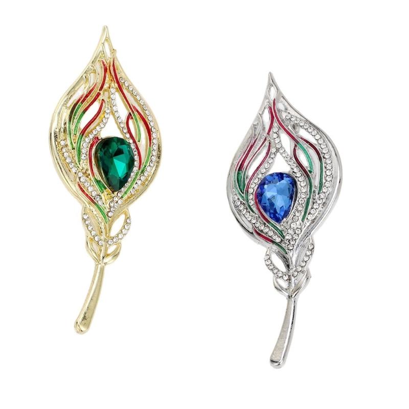 Vintage Feather Brooch Zinc Alloy Lightweight Jewelry Accessory For Women Elegant Retro Design Gift
