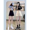 Women's High-Waisted Black Denim Shorts - 2026 Summer Slimming Design, Petite Fit, Wide and Narrow Leg Options