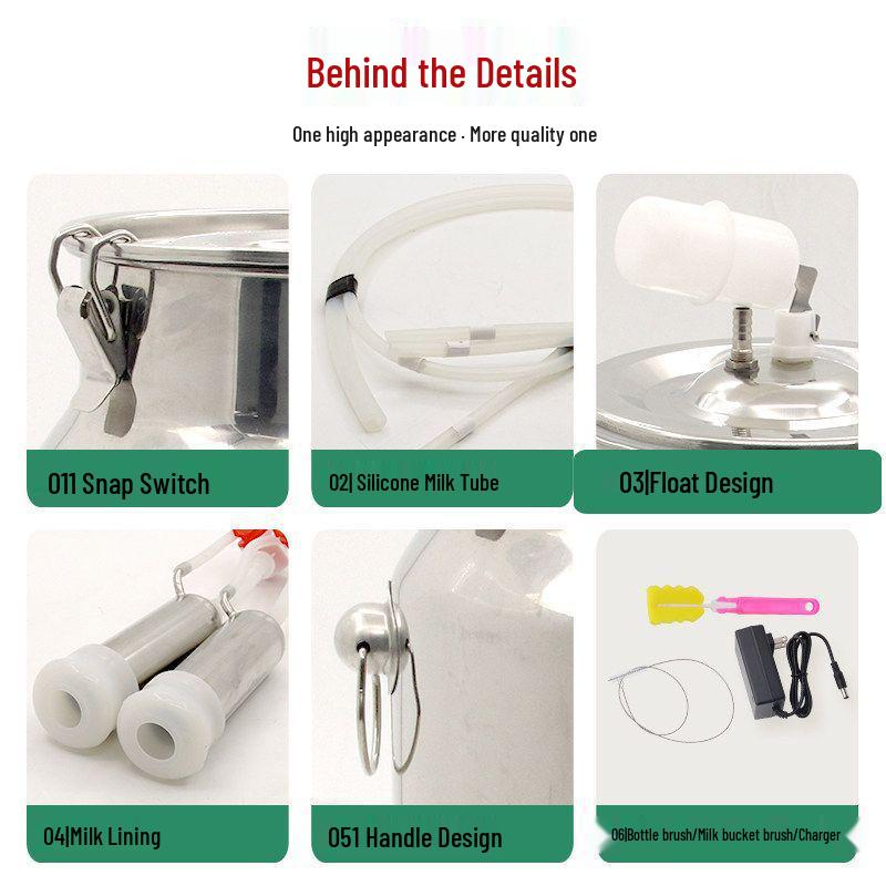 Portable Electric Pulse Milking Machine for Cows and Sheep