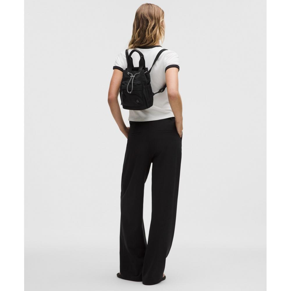 Lululemon Convertible Drawstring Bucket Bag Mini 5L Blk Onge Slvr