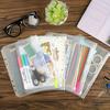 5pcs A5 Binder Zipper Pocket,6 Holes Economy Cash Envelope Transparent Zipper Folder for 6 Rings Economy Binder Notebook