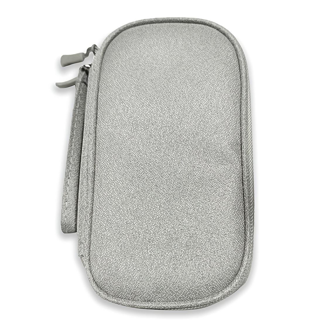 

1pc Double-layer Durable Portable Electronic Accessories Storage box, multifunctional digital storage bag travel storage bag Data cable Bag светло-серый