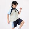 Xiaoyinman Boys' Color Block Raglan Polo Two-Piece Set