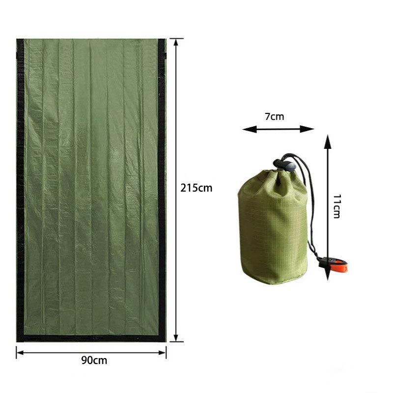 

Outdoor Emergency Survival Sleeping Bag Portable First Aid Blanket Hiking and Camping Multi-functional Insulated Bag зелёный