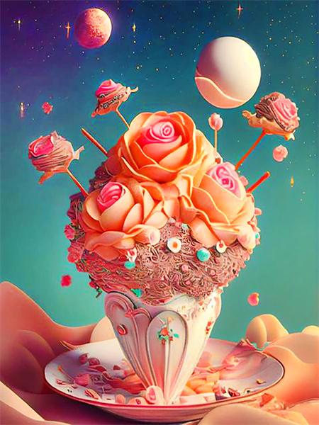 Diamond Painting Sammlung Kuchenbecher Voll Quadratisch/rund Stickerei Essen Landschaft Mosaik 5d DIY Heimdeko