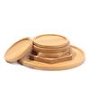 1PC Simple Bamboo Wood Tray Round Square Hexagon Flowerpot Base Planters Pot Stander Succulents Bonsai Holder Home Decor