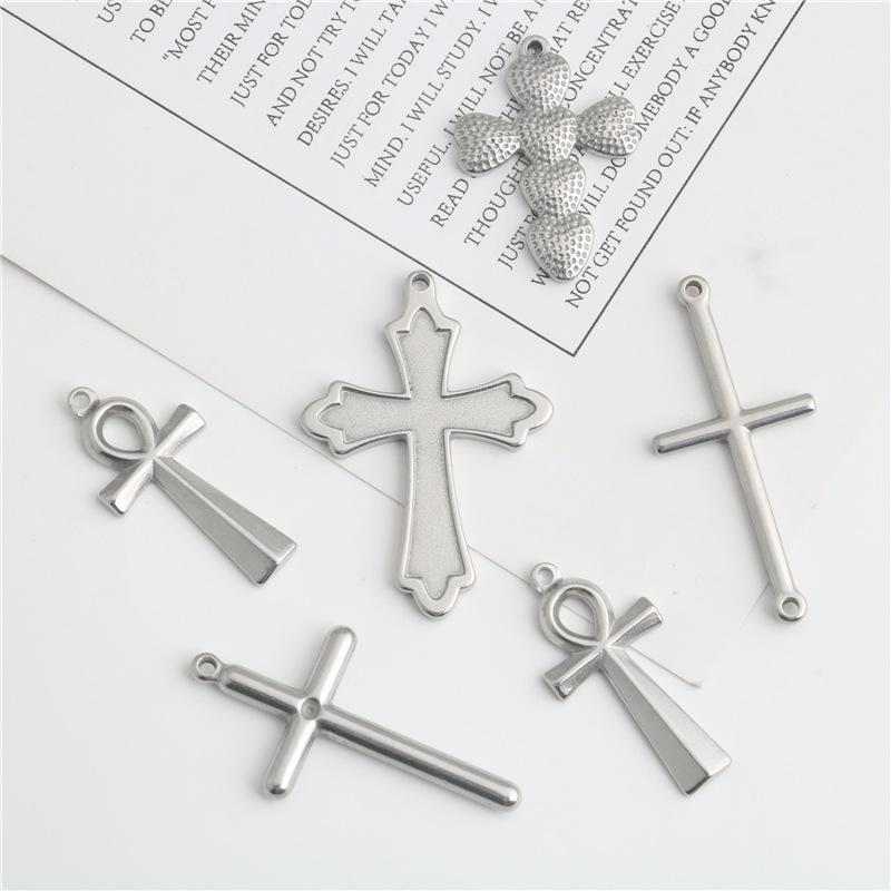 Stainless Steel Cross Necklace Bracelet Charm