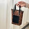 New Popular Leopard Print Small Bag Women's Suede Suede Mobile Phone Bag Retro Portable Messenger Bucket Bag