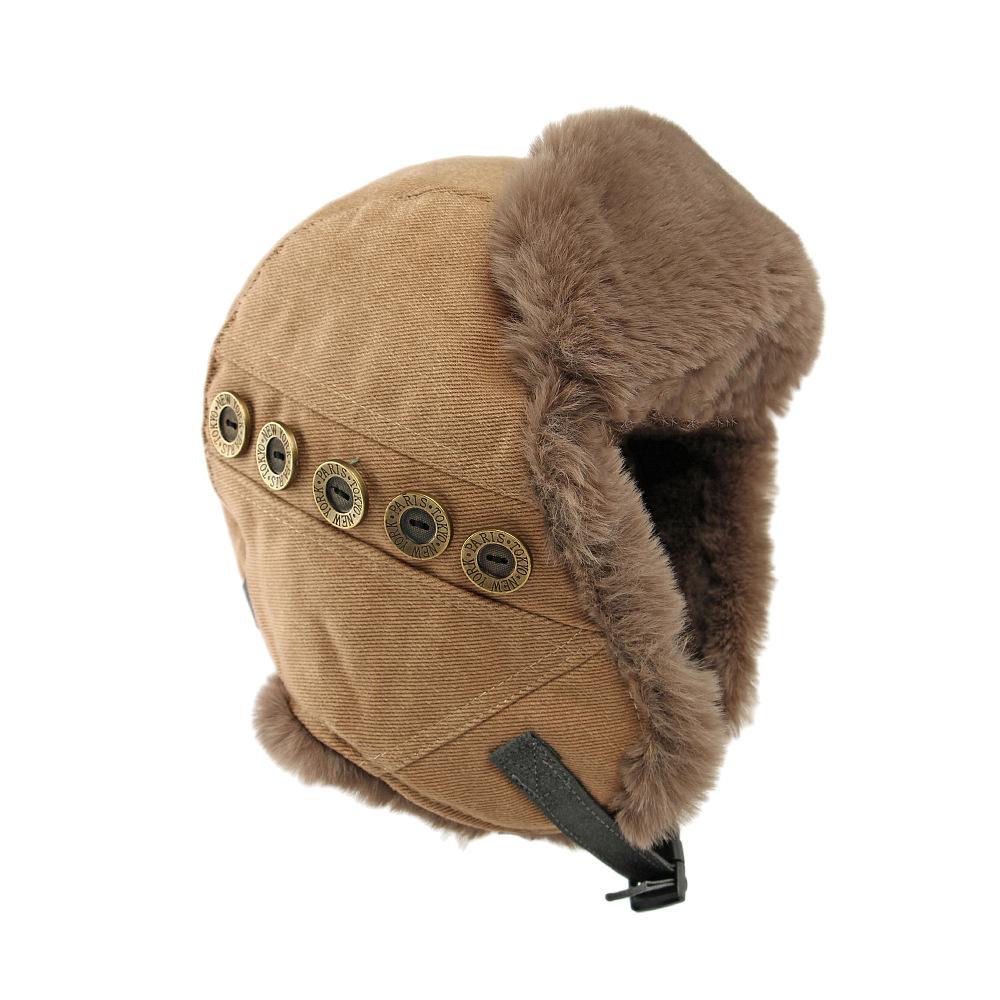 Bombermütze Herren Damen Winter Warm Kalt Mütze Imitation Kaninchen Plüsch Ohrenschutz Winddicht Skimütze