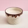 Large Diameter Cat Food Bowl Ice Cream Shape Elevated Cat Bowl Ceramic Cat Bowl  For Cats and Dogs