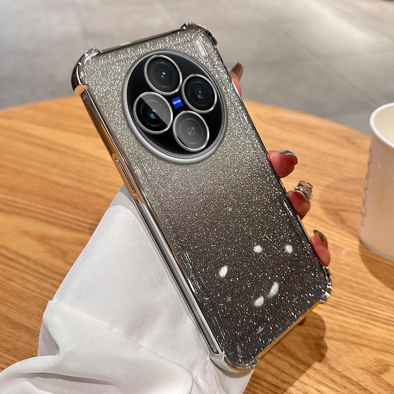 Applicable To VIVOX100 Four-corner Airbag Mobile Phone Case Y200i Electroplating Gradual Change Glitter S19 All-inclusive Anti-drop Protective Cover