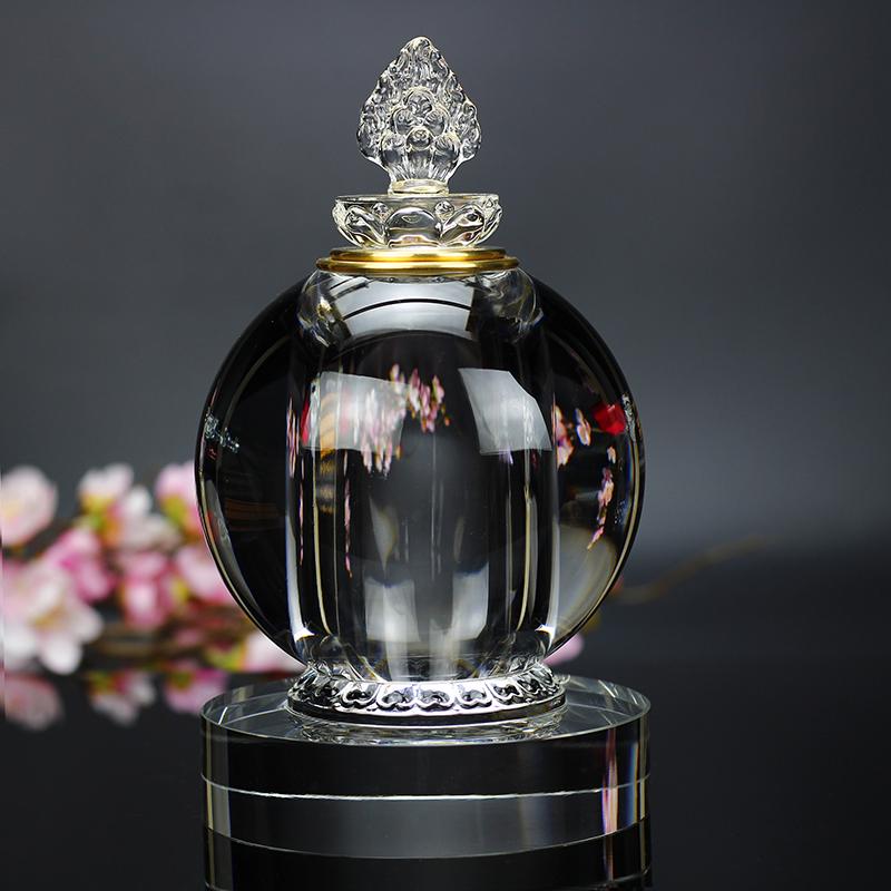 Sealed Crystal Glass Bottle for Nectar - Five-Element Pagoda Table Ornament