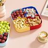Plateau à snacks modulaire en forme de puzzle avec couvercles Organisateur amovible pour fruits, noix, bonbons Anti-poussière Empilable Plateau de service polyvalent pour table basse