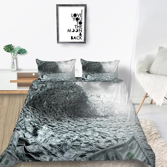 3D Printed Modern Dollar Pattern Duvet Cover Bedding