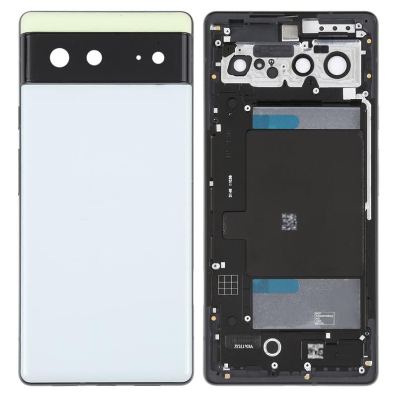 For Google Pixel 6 Back Battery Housing Cover+Middle Plate Frame Replacement