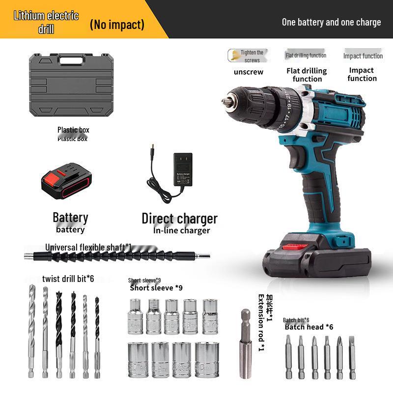 21V Lithium Impact Drill & Electric Screwdriver Set – Multifunctional Hand Tool