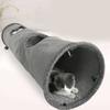 Collapsible Cat Tunnel Toy with Dangling Toy Playtube Crinkle Plush Foldable Tunnel for Indoor Kitten Rabbit