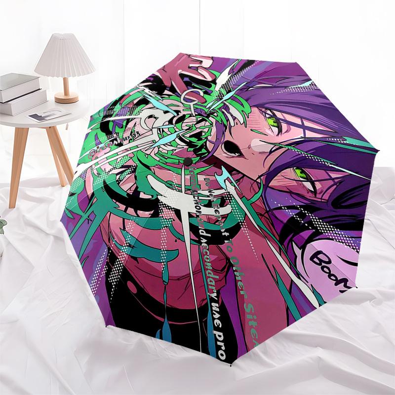 1pc Automatic Folding Umbrella with Anime Character Design - Portable 3-Fold Outdoor for Fans, Travelers, Daily Use, and Gift Giving.U048