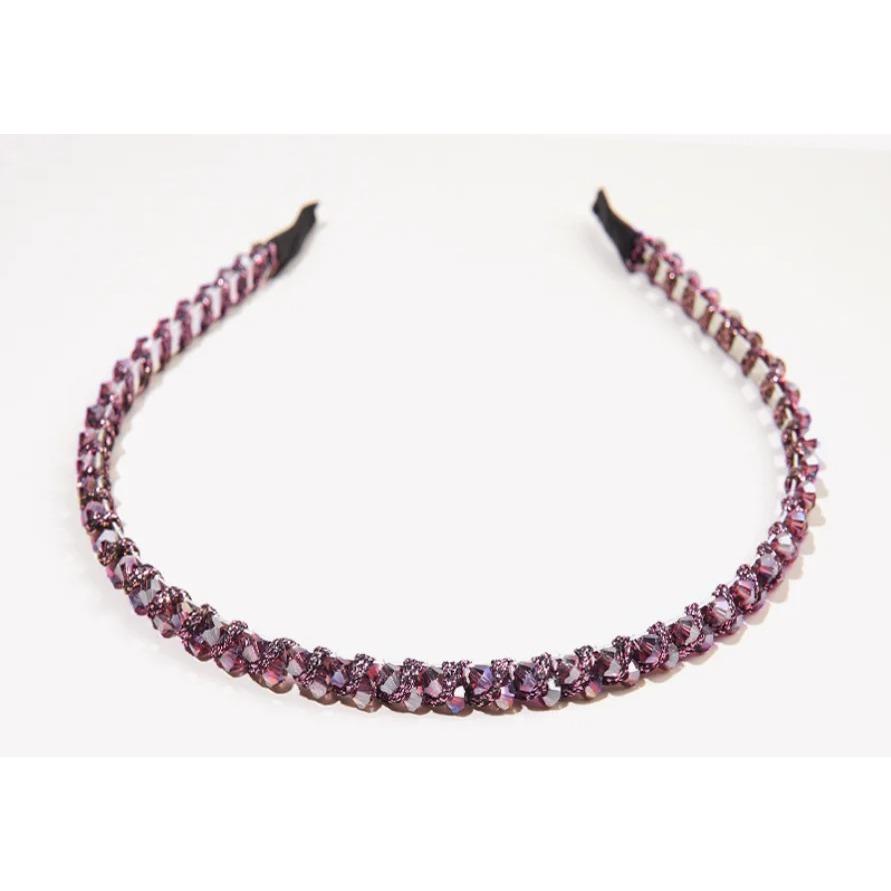 Fashion Crystal Bezel Headwear Women Beaded Headband Girls Vintage Hair Bands Hairband Hoop for Wedding Party Hair Accessories