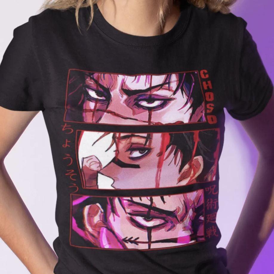 

Choso Anime Graphic Tee Jujutsu Kaisen Shirt Nanami Kento Sukuna Toji Fushiguro 4XL