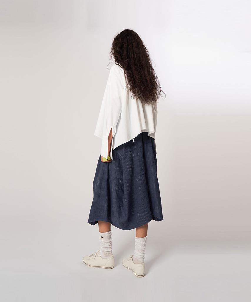 ATHPLATFORM Aw61Pt13_Slub Tech Flare Pants_Dark Blue
