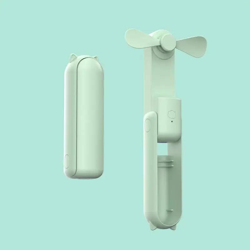 New Handheld Small Fan Portable Creative Mini Three Speed Adjustable Solid Color Charging Small Fan