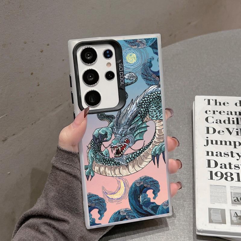 

Чехол для телефона с защитой от падений с рисунком Loong для Samsung S24 S23 A55 A35 Xiaomi Redmi 13C Poco C65 iPhone 15 Huawei Honor, противоударный защитный бампер Samsung A54 5G