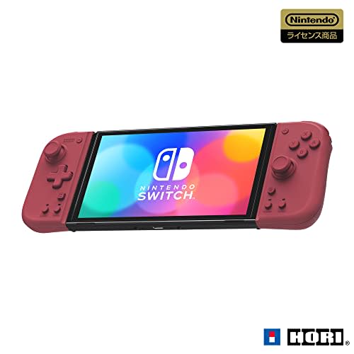 Equipped with Continuous Fire and Continuous Fire Hold Functions [Nintendo Licensed Product] Grip Controller Fit for Nintendo Switch APRICOT RED [Nint
