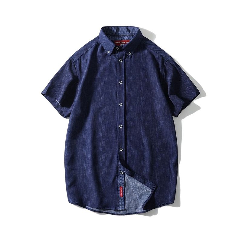 High-Elastic Ice Silk Cool-Feel Non-Iron Short-Sleeve Shirt for Men, Summer Thin Style, Foreign Trade Men's Clothing, Outdoor Casual Shirt