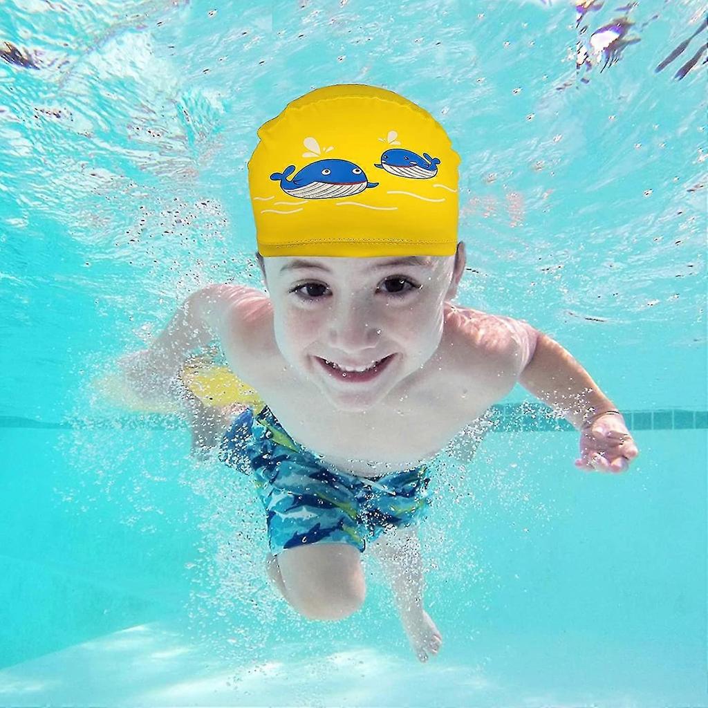 Kid Swimming Cap For Age 6-12, Pu Swimming Cap For Girls And Boys