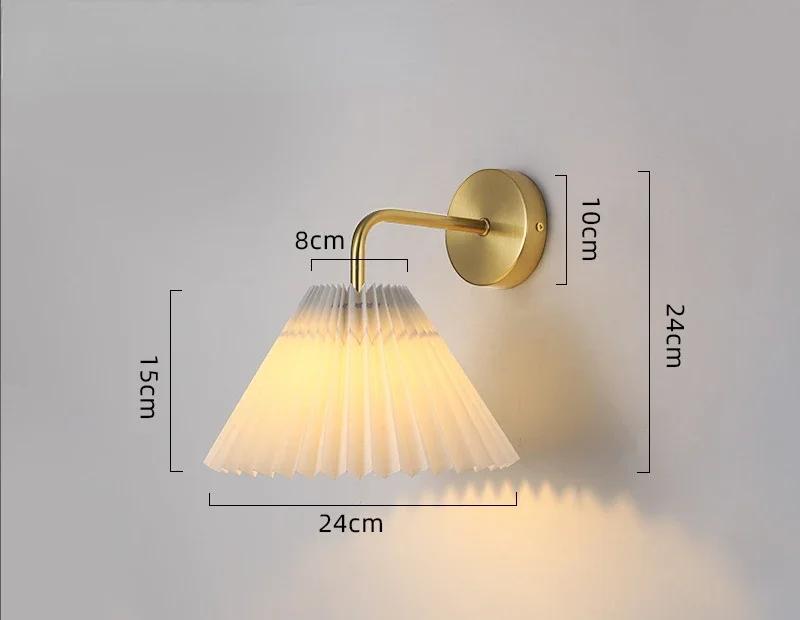 Modern Simple Wall Lamps LED Metal Curved Pleated Lampshade Wall Lamp Nordic Room Decor Living Room Aisle Background Wall Lights
