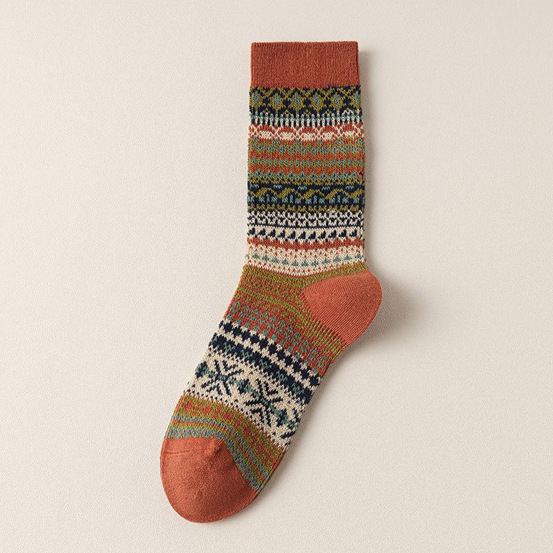Women's Retro Ethnic Style Mid-Calf Socks - Versatile, Trendy, Scrunched, Perfect for Birkenstocks In Autumn/Winter