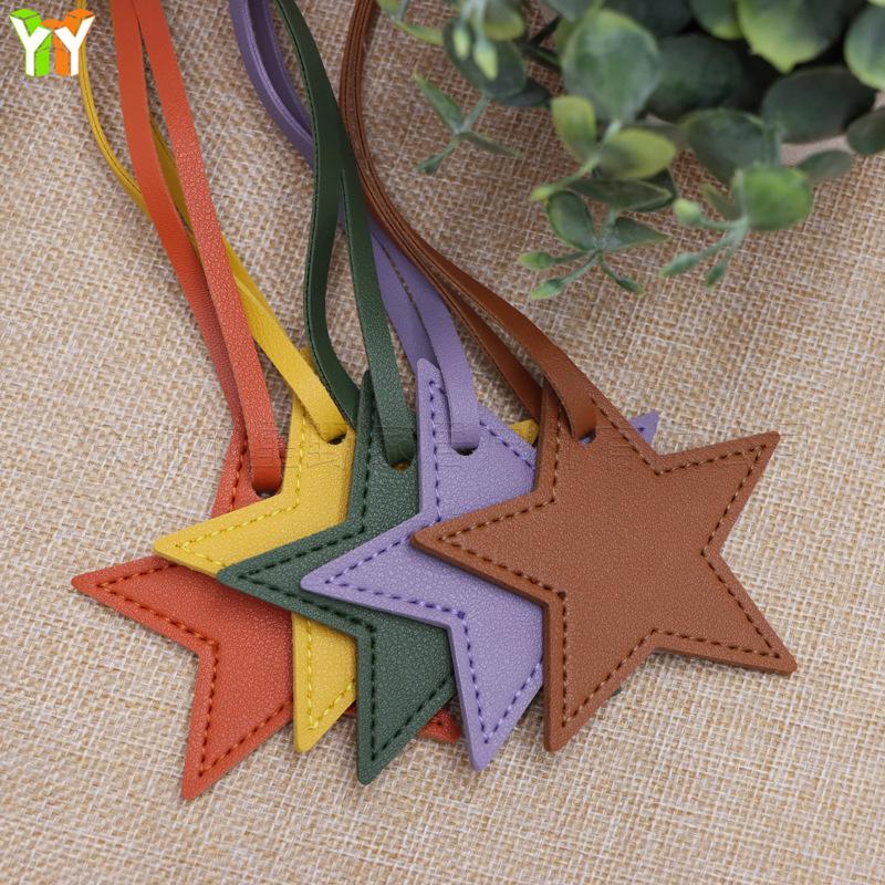 Japanese-Korean Simple Star Pendant Bag Ornament with Leather Lanyard