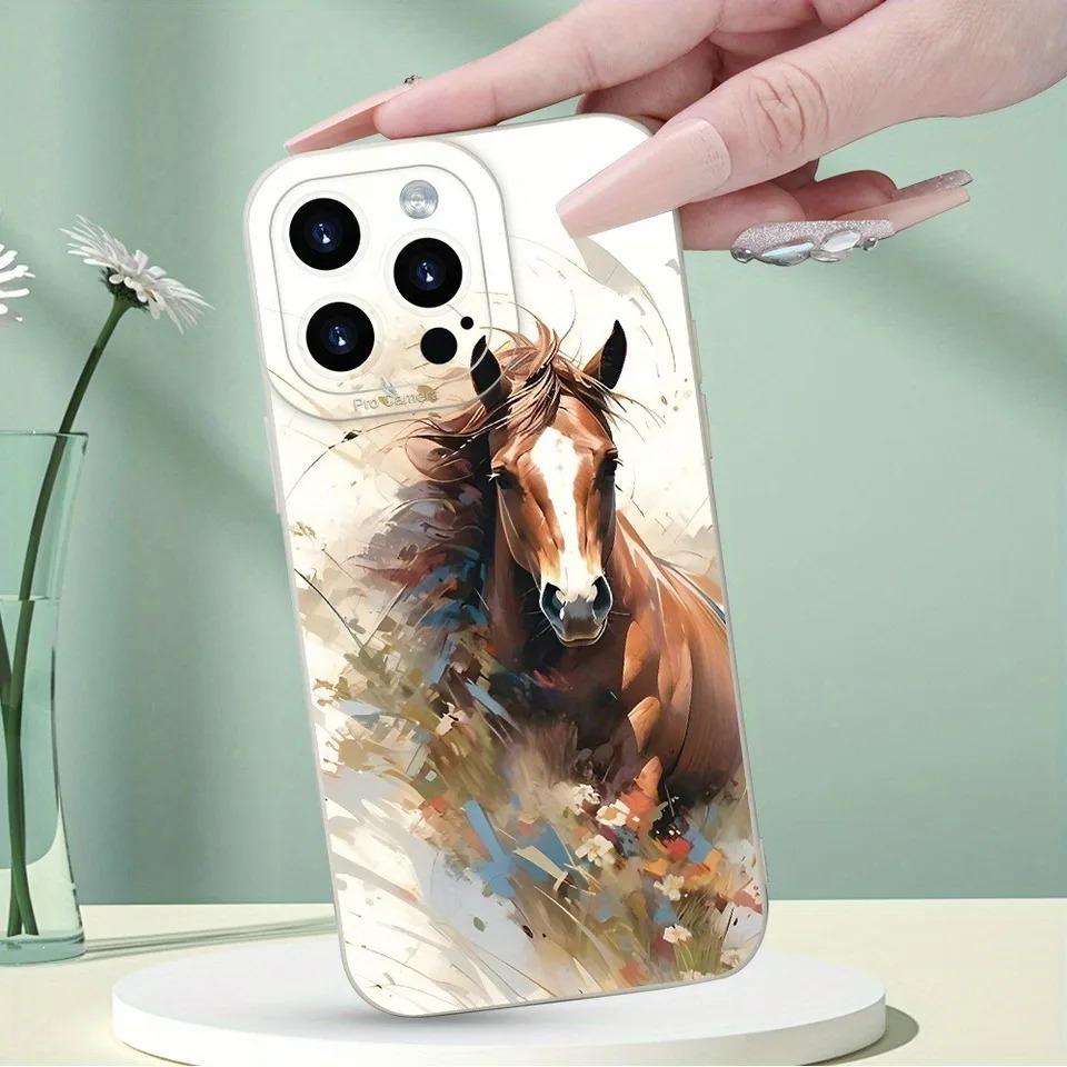 Creative Simple Beautiful Horse Phone Case For iPhone 17 Cases iPhone 16 Pro Max 15 14 13 12 11 XS X XR 7 8 Plus 16E 17Air Cover