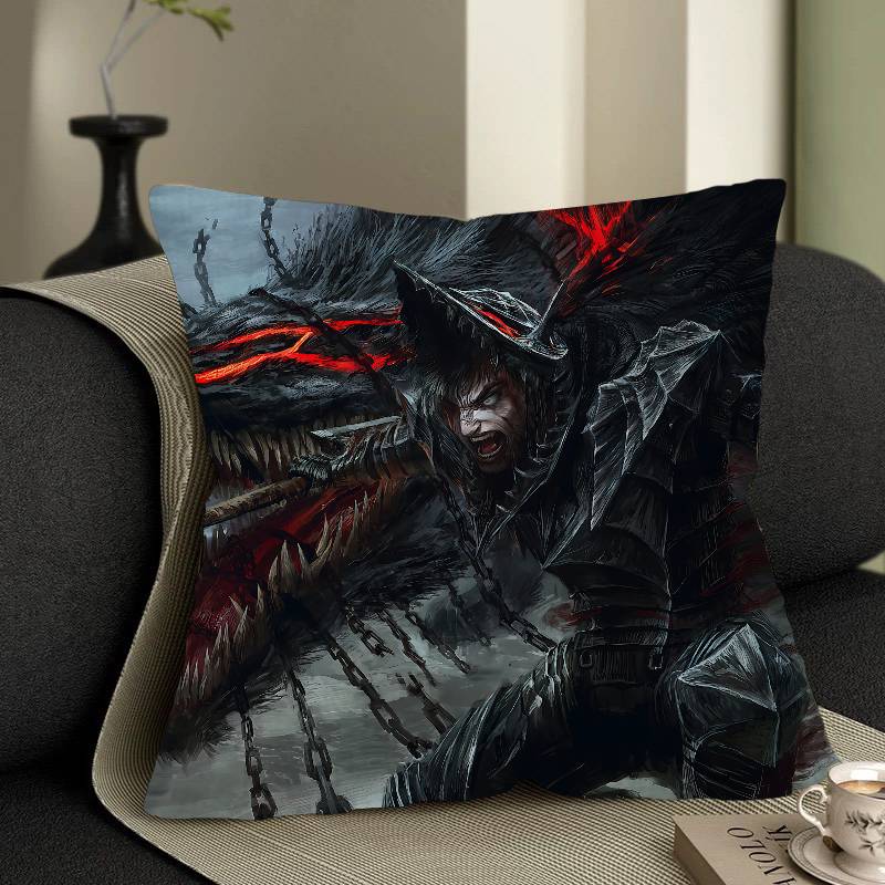Anime Berserk Cushion Cover Car Throw Pillow Case For Sofa Car Christmas Gift 40X40Cm 45X45Cm