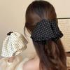 Gold Satin Polka Dot Hair Clip: Versatile and Elegant