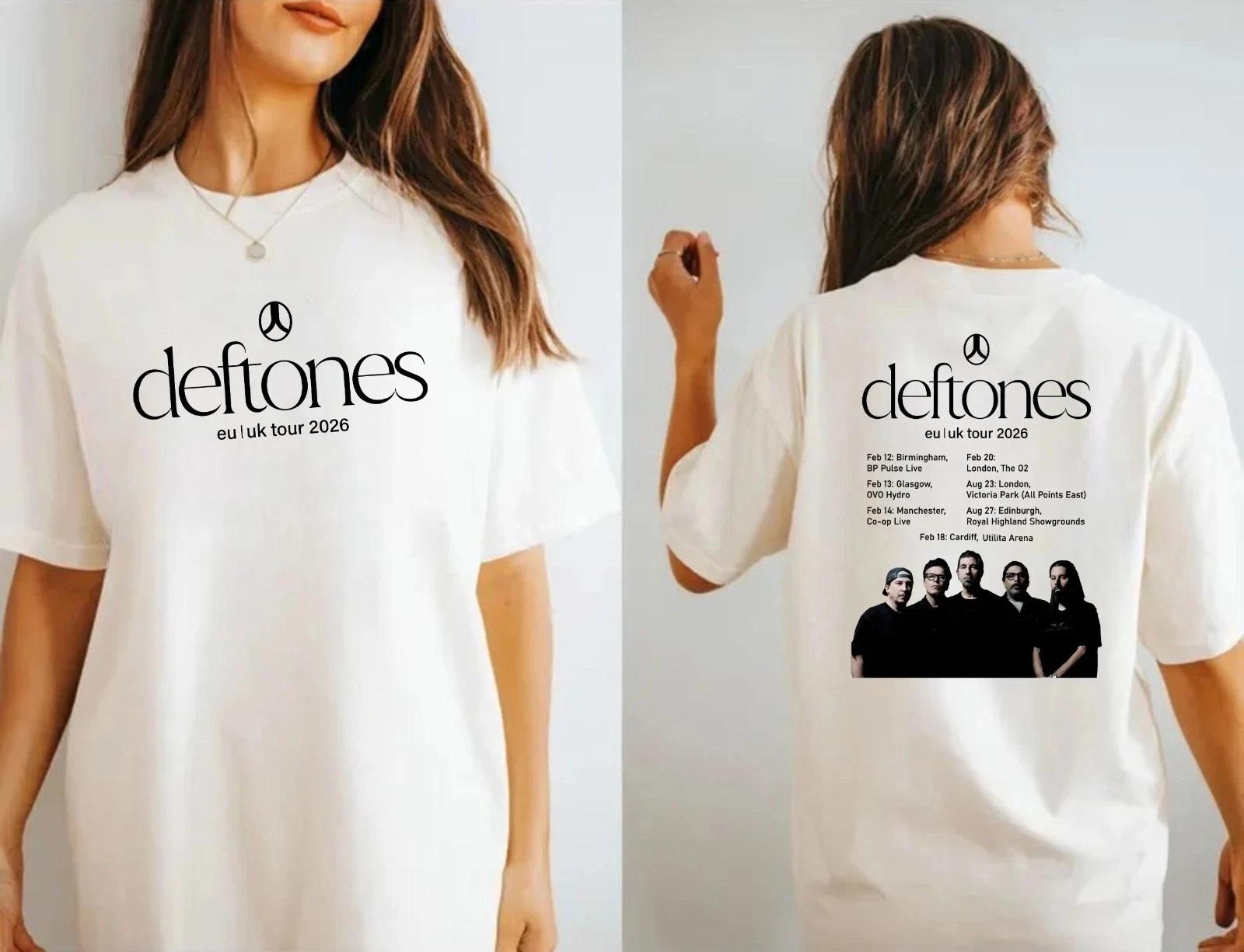 Deftones EU UK Tour 2026 T-Shirt Music Concert Tour Fans Gift Unisex Tee L