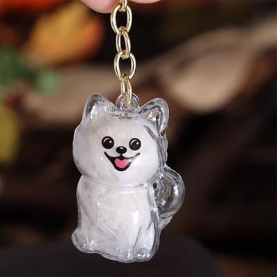 Transparent Dog Fur Storage Pendant Fur Storage Capsule DIY Accessories Dog Shape Keychain Handmade Design