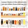 60Pcs Pet Bulletin Board Borders Cute Dog Cat Paw Print Self-Adhesive Border Trim Sticker Decals for Home Classroom Office Party Wall Decor