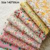 Pre-Cut 140x50cm Printed Poplin Fabric Pure Cotton Soft Touch Small Floral Fabric DIY Breathable Sewing Cloth Summer
