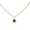 Emerald Necklace Women's Fashion Temperament Suit Vintage Hong Kong Style Necklace Earrings Versatile Jewelry
